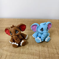Nouvelles figurines décoratives de jardin en forme d'éléphant multicolores, articulées, style dessin animé, pour l'exportation (Chine)