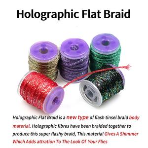 Tresse plate holographique/tube mylar synthétique Matériau du corps Tinsel étincelant Banderoles Nymphe Matériaux de fixation de mouches - Product Image 5