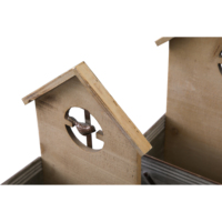 Ferme jardin extérieur tenture murale décor rustique en bois maison en forme d'affichage étagère murale de stockage avec support de rangement en fer métallique