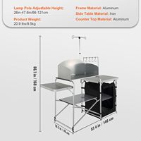Table de cuisine de camping pliable, table de cuisson extérieure avec sac de rangement, station de cuisson en aluminium pour pique-niques, barbecues, voyages
