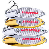 Cuillers de Pêche Métalliques pour Poisson d'Eau Salée 3-65g, Coloris Or Argent, avec Hameçon Triple, pour Truite