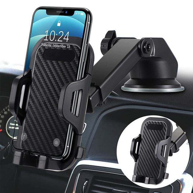Car Phone Holder Suction-Mount Type Dashboard Air Vent Fixed Navigation Mount Universal Telescopic Bracket