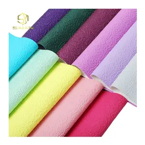 12x53Inch Embossed PU Skin-Feel Matte Rose 3D Hollow Retro Synthetic Faux Leather Roll For Making Hair Bow Bag Wallet