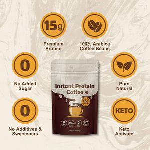 Aeglewell Caffè Istantaneo Proteico a Basso Contenuto di Grassi, Keto-Friendly, <span class=keywords><strong>Polvere</strong></span> di Caffè Istantaneo ad Alto Contenuto Proteico - Product Image 2