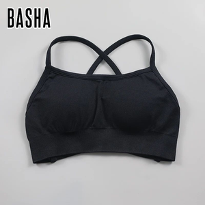 BASHAsports soutien-gorge de sport dos nu pour femmes rembourré sans couture Yoga soutien-gorge dos croisé soutien moyen entraînement Gym haut court soutien-gorge à bretelles - Product Image 4