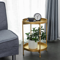 Table basse de luxe meubles de maison rustique Antique lit rond bout de canapé Table d'appoint croix métal acier moderne personnalisé noir 1 ensemble