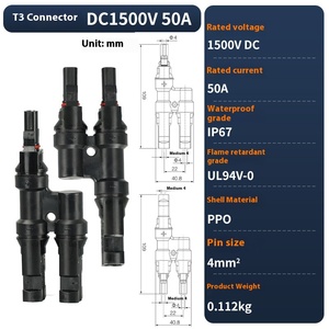 <span class=keywords><strong>Connecteur</strong></span> photovoltaïque <span class=keywords><strong>MC4</strong></span> étanche IP67 pour panneau solaire photovoltaïque, type T, 2P, mâle/femelle, <span class=keywords><strong>connecteur</strong></span> d'alimentation CC - Product Image 6