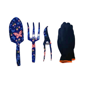 Ensemble d'outils de jardinage manuels en alliage d'aluminium, personnalisable OEM, comprenant une pelle, une fourche et des ciseaux pour le sol - Product Image 1