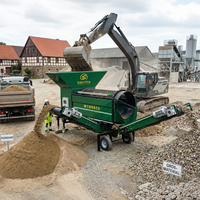 Trommels rotatifs portables avec moteur et pompe pour le criblage de la terre, du minerai, des déchets, du bois de chauffage, des roches et du sable