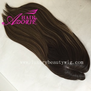 LBW สีน้ำตาลพร้อมไฮไลท์100% ฐานผ้าไหมยุโรปขนาด8*8เสร็จขนาดท็อปเปอร์ชาวยิวสำหรับผู้หญิง - Product Image 5