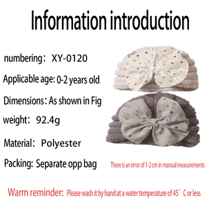 Topi rajut anak, 2 buah topi wol buatan tangan gaya Eropa Amerika busur Visor, topi bayi baru musim gugur musim dingin - Product Image 6