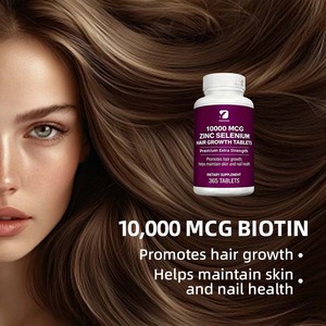 10000mcg Zinc Selenio Tabletas <span class=keywords><strong>para</strong></span> <span class=keywords><strong>el</strong></span> crecimiento del cabello Fábrica Suplemento <span class=keywords><strong>para</strong></span> la salud del cabello y la piel 365 Tabletas nutricionales - Product Image 2