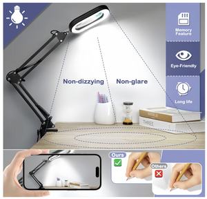 Loupe carrée 10X avec lumière et support, loupe éclairée par LED en verre véritable - Product Image 3