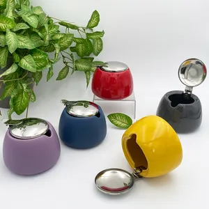 Hot sale honey jar home decoration salt pot tea ceramic sugar container for kitchen with lid