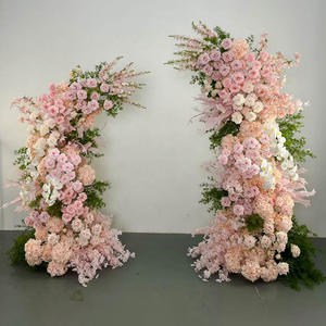 ฉากหลังงานแต่งงาน ดอกไม้ประดิษฐ์ ตกแต่งเวทีงานแต่งงาน ซุ้มดอกไม้รูปแตรสำหรับงานปาร์ตี้ - Product Image 2