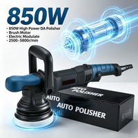 Polisseuse de voiture professionnelle à double action 850W, 5 pouces, 2500-5800 tr/min, vitesse variable, démarrage progressif, protection contre les surcharges, 110-240V pour voiture