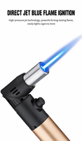 Torche à gaz Premium Jet Flame avec support pliable Puissance de feu puissante et conception de support intime pour barbecue en plein air