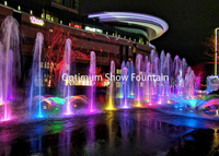 Fontaine d'eau sèche extérieure dynamique et colorée avec éclairage DMX et buses de pulvérisation