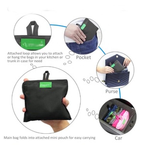 กระเป๋าช้อปปิ้งผ้าโพลีเอสเตอร์แบบพับได้และนำกลับมาใช้ใหม่ได้พิมพ์โลโก้แบบกำหนดเอง - Product Image 3