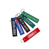 HAPPY GIFT Porte-clés personnalisé écologique avec broderie, logo lettre personnalisé, impression numérique, tissu tissé, cadeau promotionnel pour
