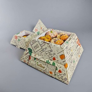 Sunshine Eco-Friendly Bakery Pyramid Takeout <b>Box</b> for <b>Cookies</b> Waffles Crepes Bread Catering Made of Durable Paperboard - Product Image 2