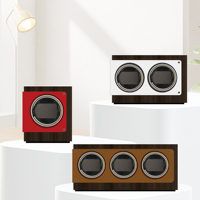 1/2/3 Neuestes Design Holz Vertikaler Japanischer Motor Automatischer Uhrenbeweger Uhrenbox mit LED-Beleuchtung