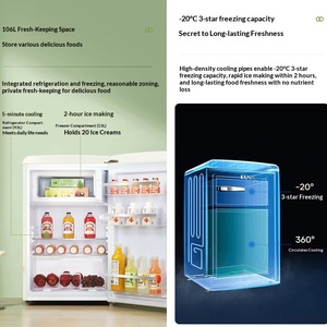 레트로 아메리칸 스타일 냉장 냉동 화이트 미니 싱글 도어 기숙사 아파트 홈스테이 거실 소형 냉장고 - Product Image 4