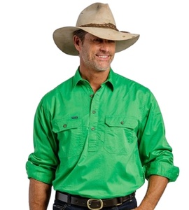 Camicia <span class=keywords><strong>da</strong></span> <span class=keywords><strong>Lavoro</strong></span> <span class=keywords><strong>da</strong></span> Uomo in Cotone 100% con Mezza Abbottonatura - Product Image 1