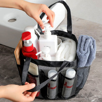 Sac de Douche en Maille Grande Capacité à Drainage Rapide avec 8 Poches Extérieures, Organisateur de Douche Portable
