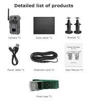 Caméra solaire 4G avec batterie, vision nocturne 2K 3MP, détection de mouvement PIR, IP66, caméra de chasse pour la faune, vision nocturne, GPS intégré
