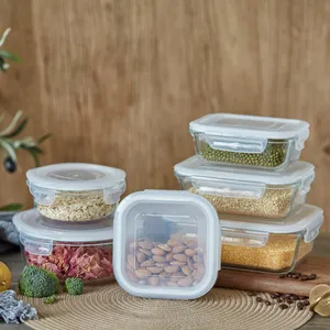 BOROHAUS 12 adet microwaborosilicate borosilikat yemek hazırlık yemek kabı cam gıda konteyner seti BPA ücretsiz