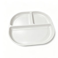 Assiette de service HCMA 10 pouces en mélamine de qualité alimentaire, durable, à trois compartiments, motif uni, design classique, écologique, idéale pour offrir