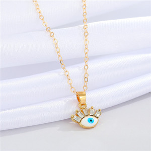 Bijoux transfrontaliers européens et américains, collier turc avec pendentif œil bleu et palmier émaillé, chaîne d'exportation pour femmes - Product Image 2