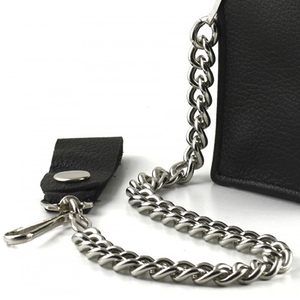 <span class=keywords><strong>Portefeuille</strong></span> à chaîne pour <span class=keywords><strong>homme</strong></span> anti-vol et anti-perte, personnalisé, avec blocage RFID, en cuir véritable, style motard, à trois volets - Product Image 5