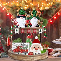 Ensemble de 2 gnomes de Noël en résine charmants pour la décoration de la maison, du porche, du bureau - Centre de table de fête, décoration de cheminée, 4,2 pouces