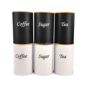3 cái nhà bếp kim loại lưu trữ thiết lập trà cà phê đường Canister tùy chỉnh rỗng kín thực phẩm lớp Canister cà phê đường trà tin với nắp - Product Image 6
