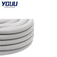YOUU Conduite ondulée standard australienne AS/NZS 20 mm, résistance moyenne, blanche, 25 mètres/rouleau, câble électrique flexible en PVC étanche