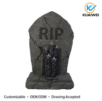 Décoration d'Halloween RIP en résine, lumineuse, étanche, à piles, pour intérieur/extérieur, accessoire effrayant pour maison hantée et ambiance de fête