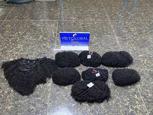 Extensions de cheveux humains bouclés crépus afro cambodgiens 100% non traités Double trame épaisse dessinée - Product Image 4