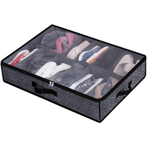 Foldable Under Bed <b>Shoe</b> Storage Organizer Fit 12 to 24 Pairs Underbed <b>Shoes</b> Storage <b>Box</b> With <b>Clear</b> Window - Product Image 1