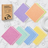 Chiffon de nettoyage en pulpe de bois réutilisable personnalisé en usine, torchon écologique pour la cuisine et la maison