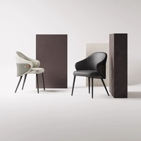 Chaise de manucure ergonomique enveloppante en cuir PU, chaise de spa pour ongles, chaise de salle à manger, pieds en acier carbone, 2 couleurs, vente en gros
