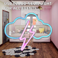 Enseigne lumineuse LED personnalisée en néon USB Cloud SHENGJIA, décoration murale, enseigne acrylique pour chambre à coucher, chambre d'enfant, bar, fête, Noël, mariage