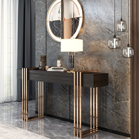 Table de rangement de luxe en acier MDF, nouveau, meuble de salon et d'hôtel, avec Console latérale moderne avec miroir