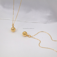 Pendentif en or AU750 de mode de luxe collier boule en or massif 18 carats pendentif à breloque de style mignon pour cadeau