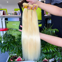 Extensions de Cheveux Humains Brésiliens Bruts en Gros, 26 Pouces, Haute Qualité, Couleur Blond 613, Double Trame Faite à la Machine, 100g, Prêtes à la Permanente