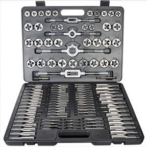 Ensemble de 110 pièces de tarauds et filières métriques en acier allié, kit d'outils de filetage pour la réparation de vis en acier et le taraudage, dans une boîte de rangement - Product Image 5