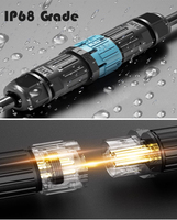 Conector de Cable de Iluminación CIPPUS Negro Impermeable IP68 Macho Hembra de Plástico ABS, Conector de Alimentación de 2, 3, 4, 5 y 6 Pines