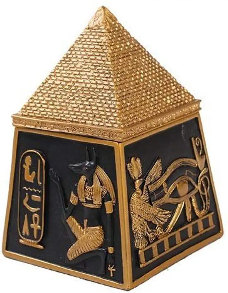 Pirâmide egípcia Resina Caixa De Jóias Lembrança Animal Náutico Pintura Figurine do Polyresin Made Europa