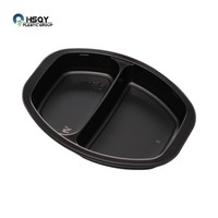 Barquette alimentaire jetable HSQY en CPET de 500 ml, compatible four, avec couvercle, emballage personnalisé pour produits surgelés